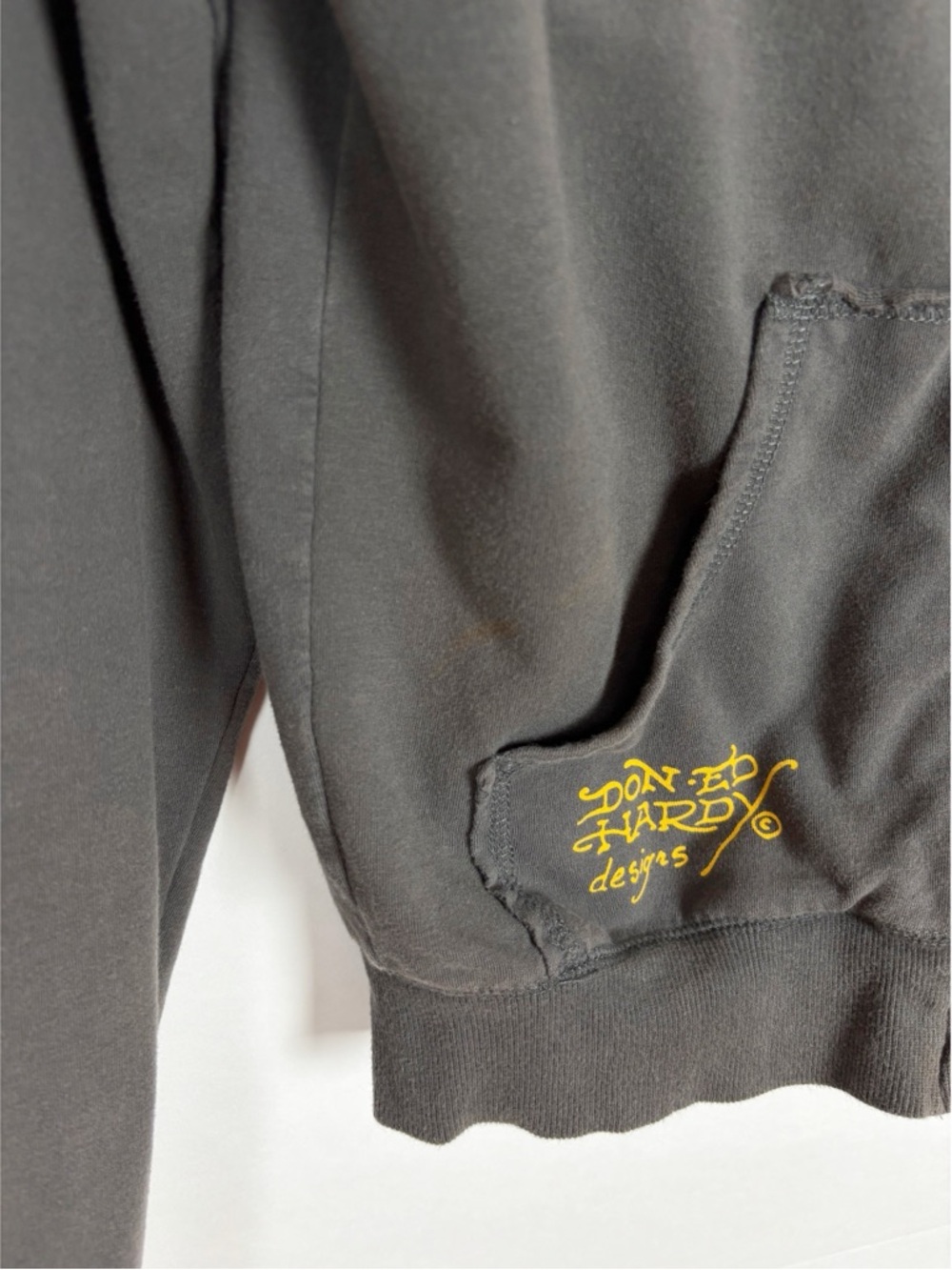 Vintage Ed Hardy Zip Up Hoodie Size Medium Love Kills Slowly Y2K Rhinestone - Picture 3 of 13